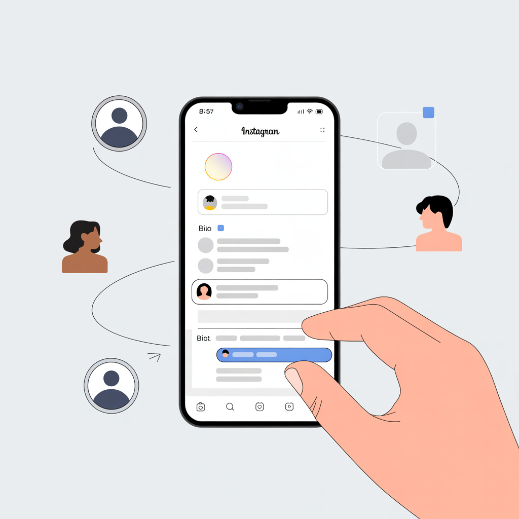 Как отметить человека в шапке профиля Инстаграм